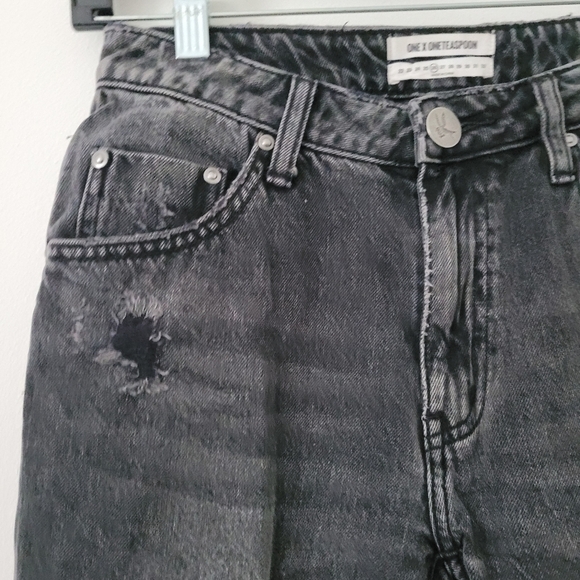 One Teaspoon High Waist Freebirds Rigid Skinny leg cropped jeans Sz 26 - Picture 7 of 16